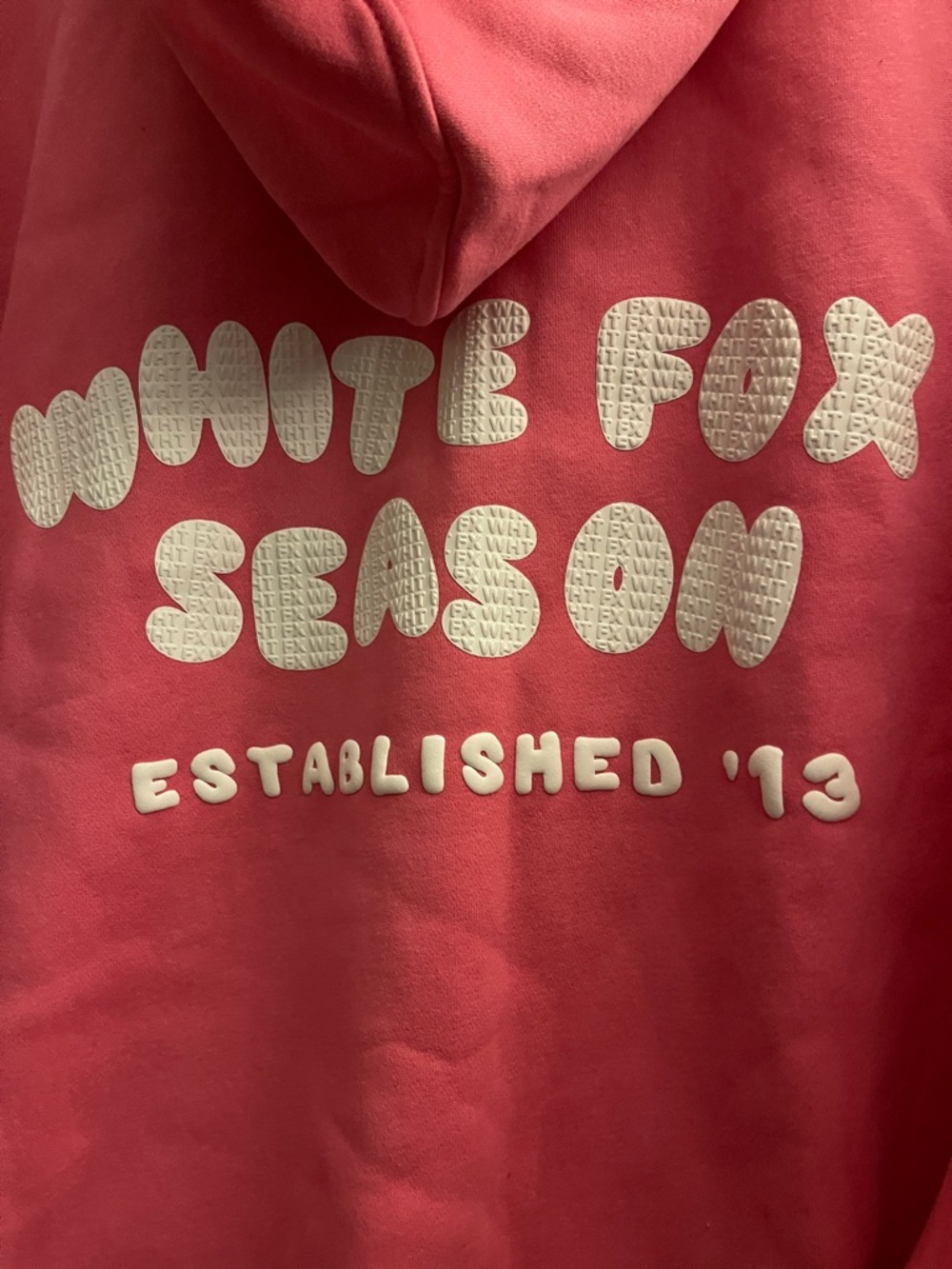 White Fox  The Main Season Hot Pink Oversized Hoodie Size M/L NWT SOLD OUT color - Picture 5 of 7